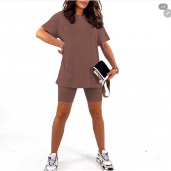 Костюм женский  трикотаж рубчик Ameli мокко 73-05